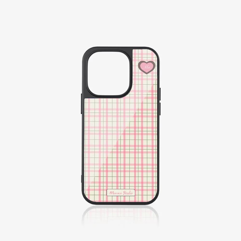 Ins Grid Sweetheart Love Illustration Custodia per telefono con cornice nera per IPhone 15 14 13 Pro Max 12 Pro 16 Plus 11 Nuovi modelli Cover posteriore