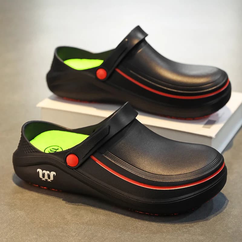 Zoccoli da Chef Classici per Uomo, Antiscivolo, Impermeabili, Resistenti all'Olio, Scarpe da Cucina Durevoli in Eva, Pantofole Morbide e Comode