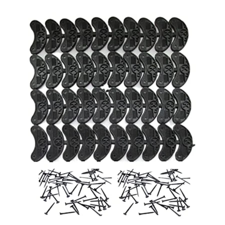 40 pcs Heel Plates Shoe Heel Taps Rubber Tips Sole Heel Repair Pad Replacement with Nails, Black