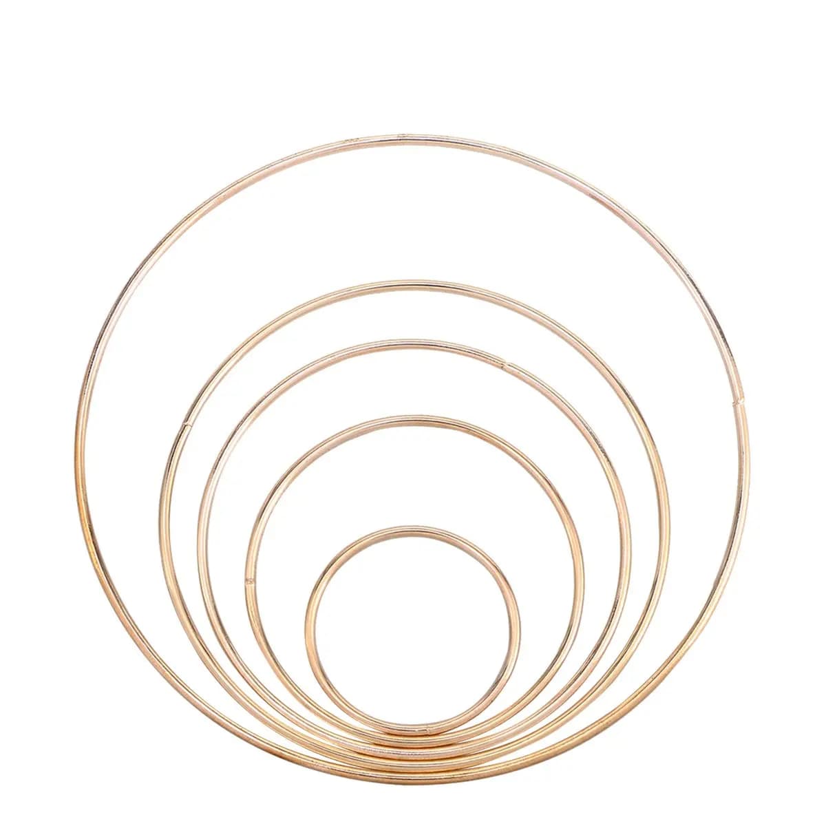 5Pcs Smooth Round Iron Rings Metal Hoops for Crafting Dream Catcher Materials Macrame DIY Spirit Shields Plant Hangers Craft