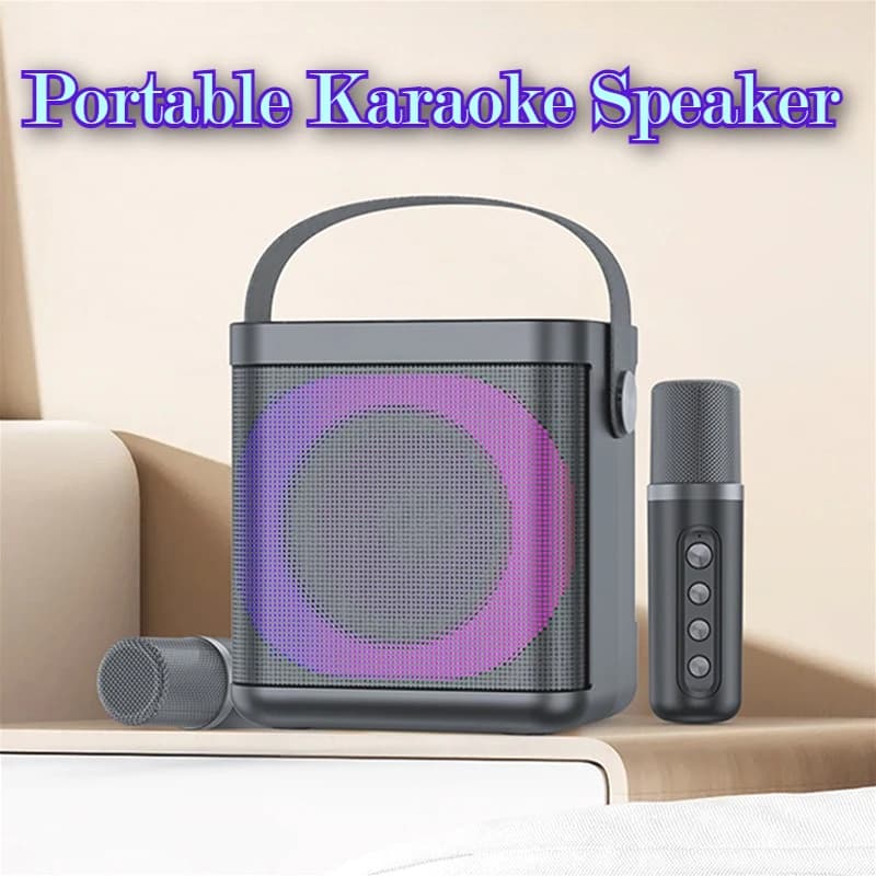 Nuovo altoparlante Bluetooth wireless con impugnatura per luce respiratoria Scheda esterna inseribile, sistema karaoke domestico, altoparlante Karaoke