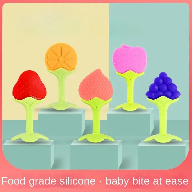 Baby Fruit Food Feeder Nipple Spiral Propelled Nibbler Silicone Teething Pacifier With Handle Safe Baby Teether Supplies