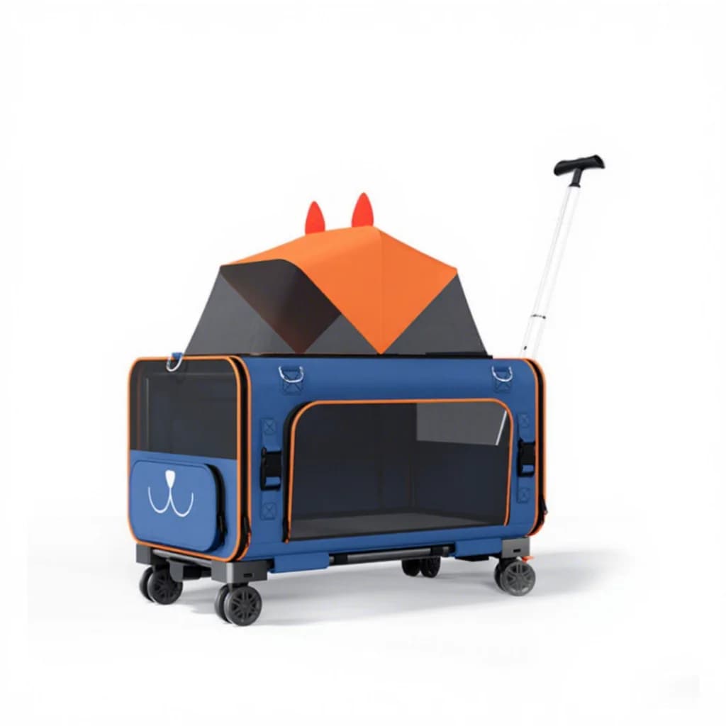 Trasportino Espandibile per Animali Domestici con Ampia Rete di Ventilazione, Carrello da Viaggio Pieghevole per Cani e Gatti