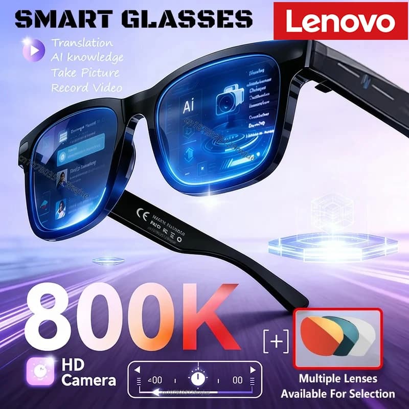 Smart AI Glasses with AI Translation, 8MP HD Camera, 4K Riprese, Bluetooth Calls, Audio Recording, Music - New Smart 2026 Sunglasses