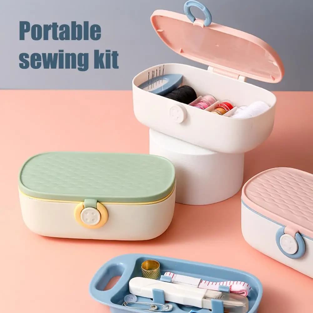 Nuovo Kit da Cucito Multifunzionale per la Casa, Scatola Portatile per la Cucito, Set di Accessori per Cucito, Scatola Porta Aghi