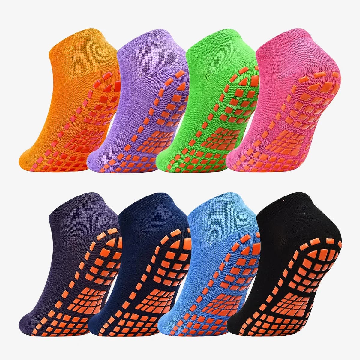 1/4 pairs of unisex silicone socks for trampoline for hospital yoga women and men, pilates, indoor sports