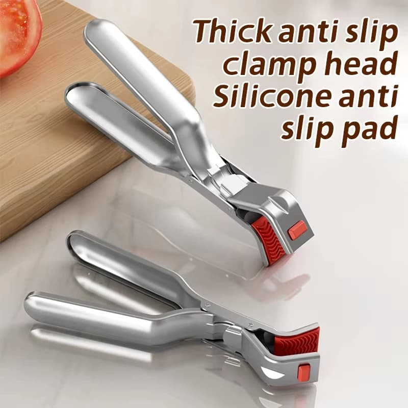 Anti-Scalding Dish Clamp Hot Bowl Retriever Tongs Stainless Steel Kitchen Grabber Tool for Air Fryer Microwave Pan Plate