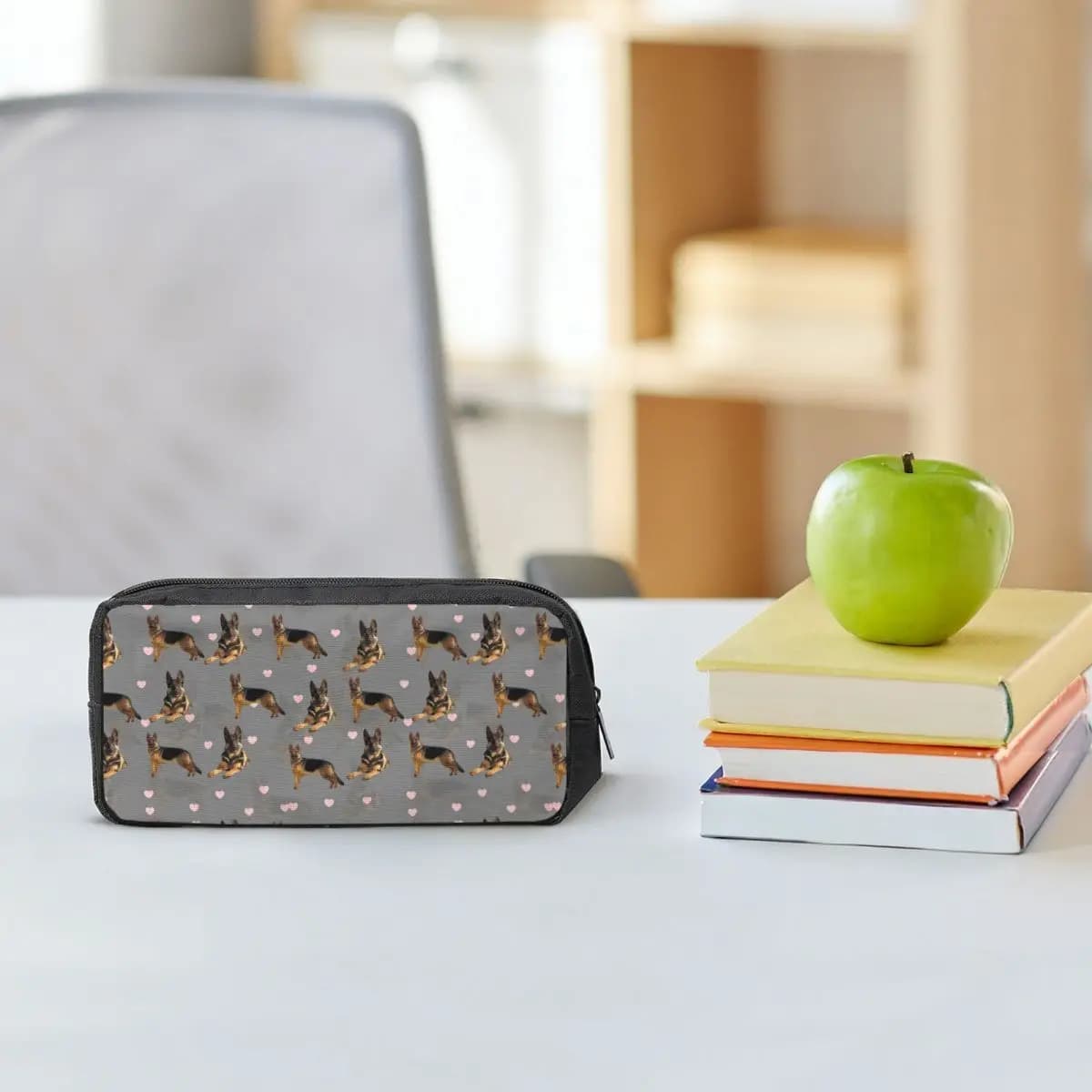 Astucci per matite con motivo pastore tedesco per studenti, astuccio per penne, borsa per matite, astuccio grande per riporre articoli di cancelleria