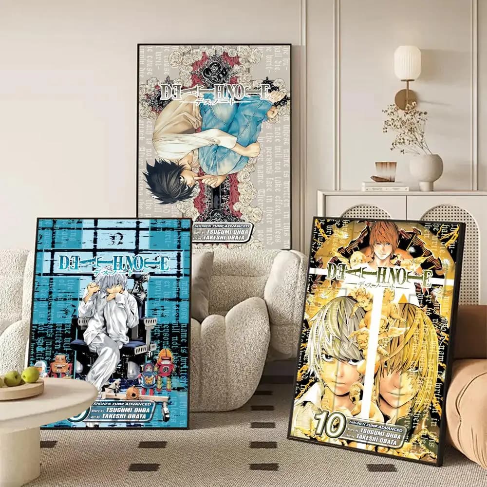 Poster Anime D-Death Note HD, Arte Adesiva Impermeabile per Decorazione Estetica di Soggiorno, Camera da Letto e Bar