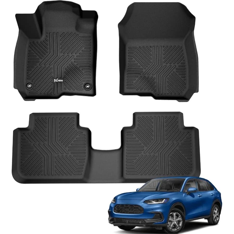 Fodere per pavimenti in TPE AllWeather Protection per Honda HRV 2023 2024 2025 2026 inclusa tappetini per auto ibridi anteriori e di seconda fila con