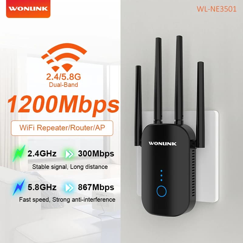 Comfast 1200Mbps Ripetitore WiFi Wireless Dual-band WPS WiFi Extender 2.4G/5.8G ripetitore di segnale wifi 2/4 antenne Router domestico