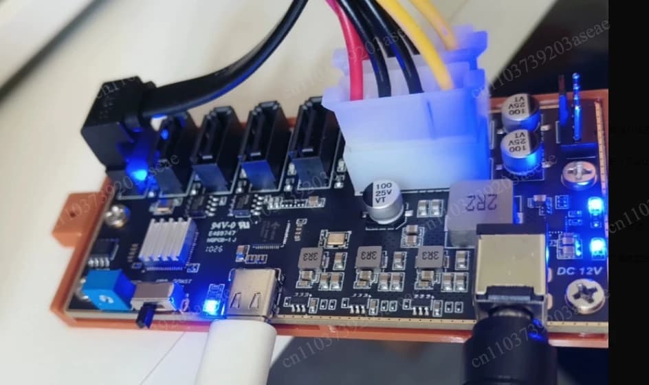 External Hard Disk SSD Expansion Card JMS580 JMB575 USB to SATA Type-C to 5 SATA External Expansion Card