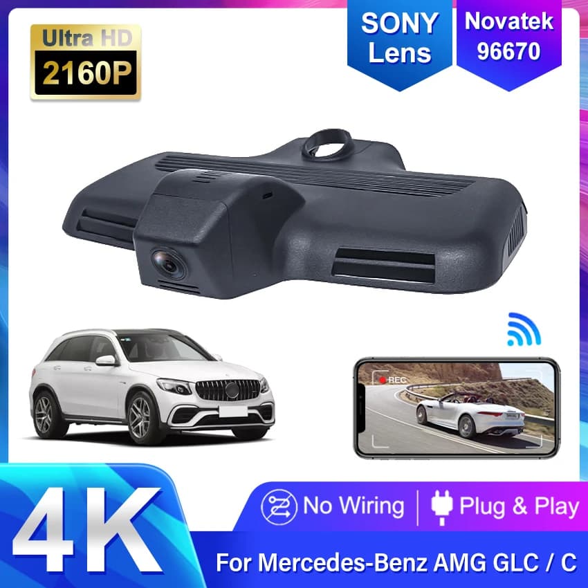 4K 2160P Auto DVR Dash Cam Rear View for Mercedes Benz GLC glc250d glc350d glc43 glc63 x253 c253 Class C220d C43 C63 W205 C204