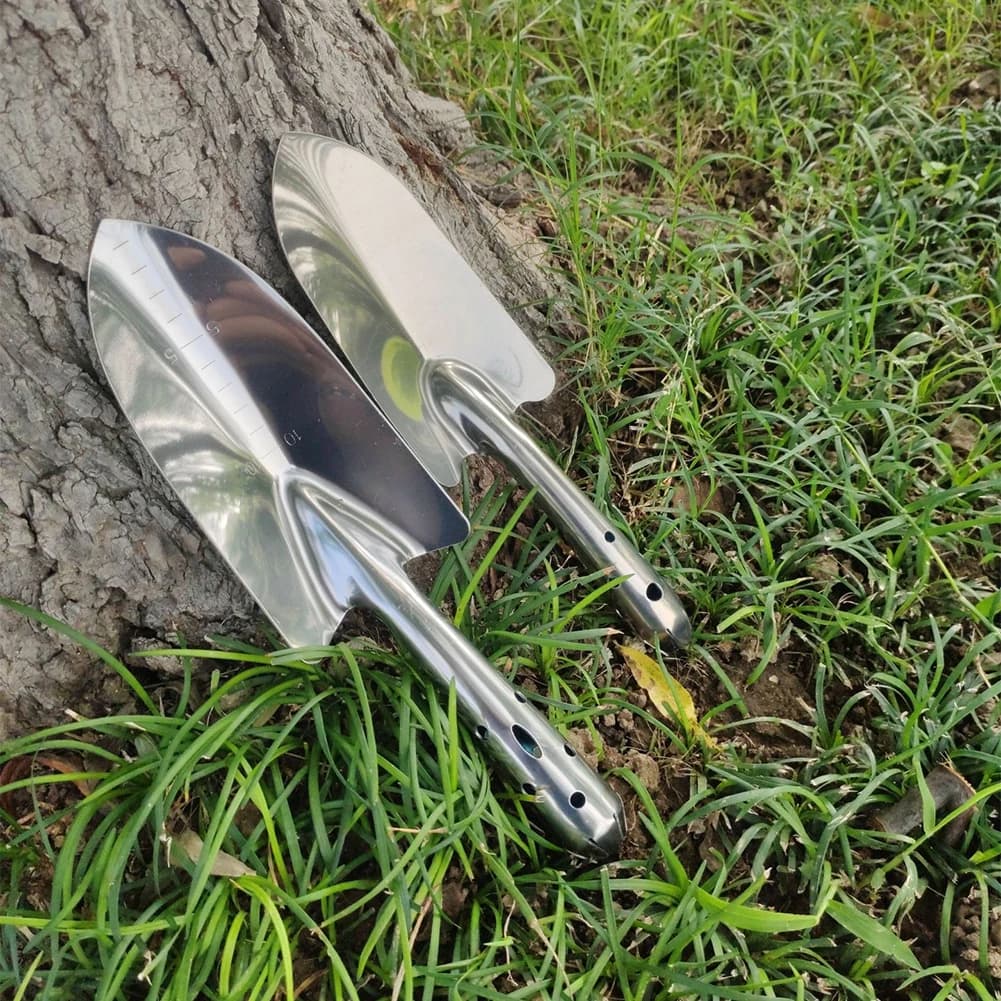 1 pz Paletta da Giardino, Coltello da Trapianto, Rastrello Manuale, Estirpatore di Erbacce, Paletta in Acciaio Inossidabile con Graduazioni, Forbici per Diserbo e Potatura