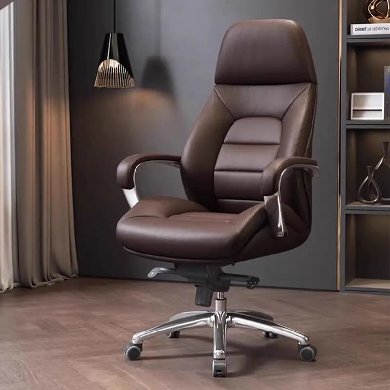 Poltrona di Lusso per Ufficio, Sedia Girevole Reclinabile Comoda con Supporto per le Gambe per Dirigenti e CEO