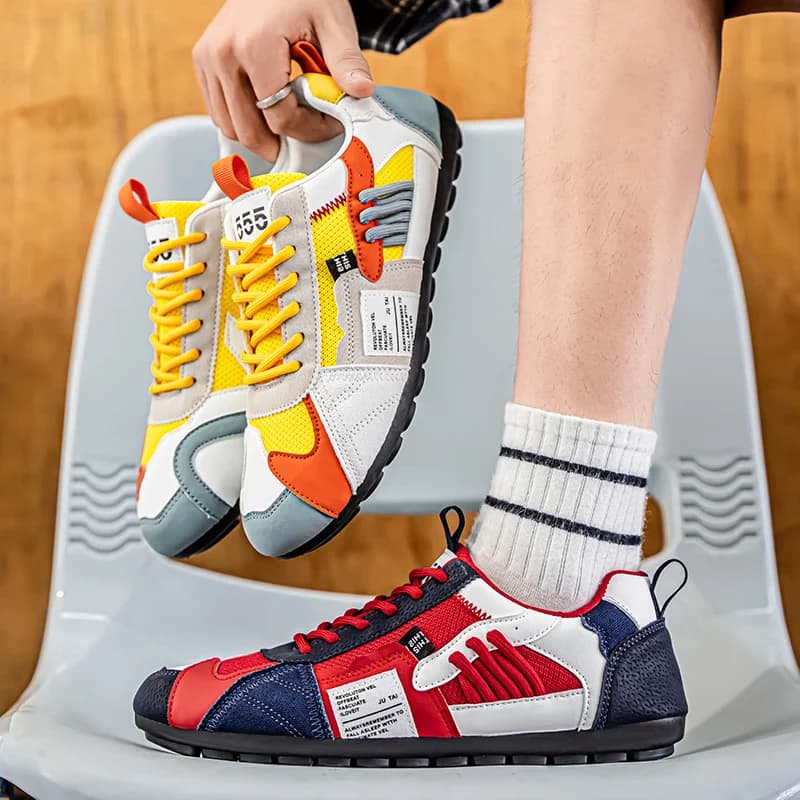 Scarpe da ginnastica di tela Scarpe sportive casual da uomo escursionismo montagna Moda mocassini da arrampicata sneakers in rete Nuove scarpe da uomo punk di grandi dimensioni