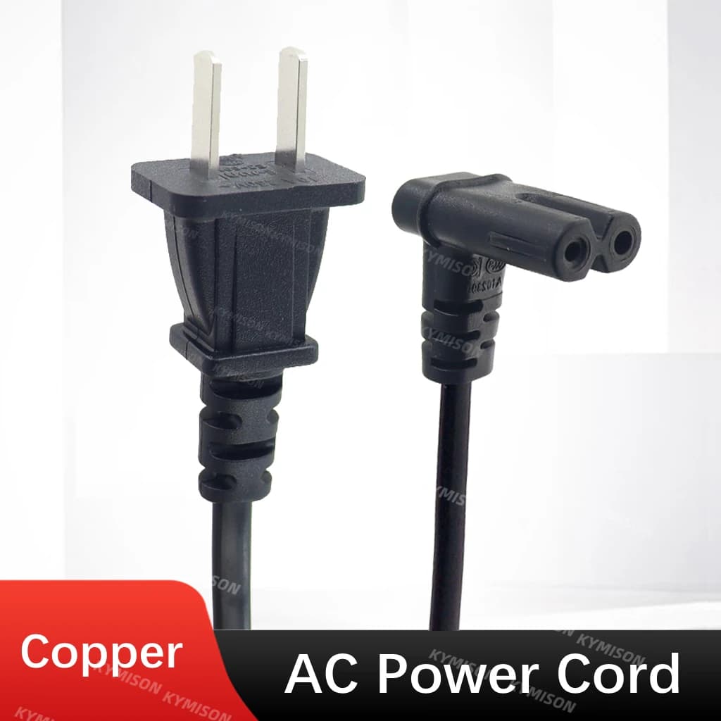 Cavo di Alimentazione TV IEC 320 C7 a Forma di 8 con Angolo di 90 Gradi, Adattatore Universale a 2 Pin per Monitor Smart
