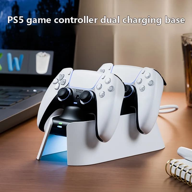 Stazione di Ricarica Rapida per Controller PS5, Base di Ricarica USB Doppia per Accessori Gamepad