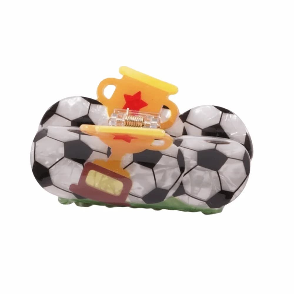 Acrylic Material Sports Style Claw Clip Trendy Style Non-Slip Basketball Print Hair Claw Creative Design Vibrant Colors