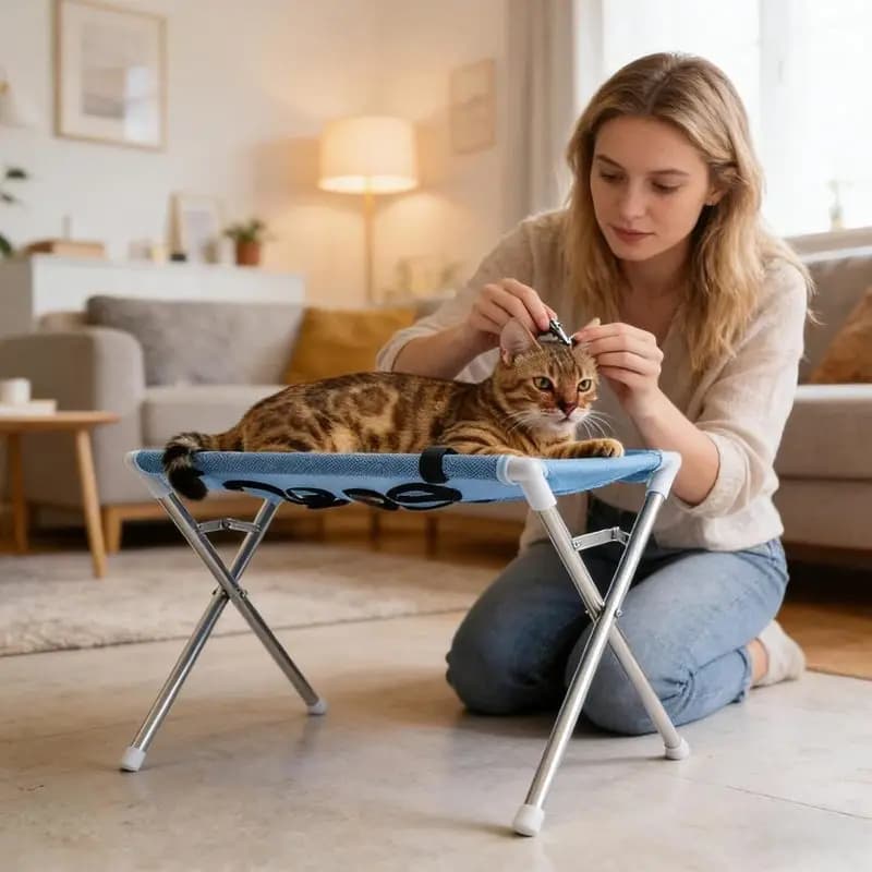 Foldable Anti‑Slip Pet Bath Stand Household Suspended Fixed Grooming Hammock Cats Dogs Washing