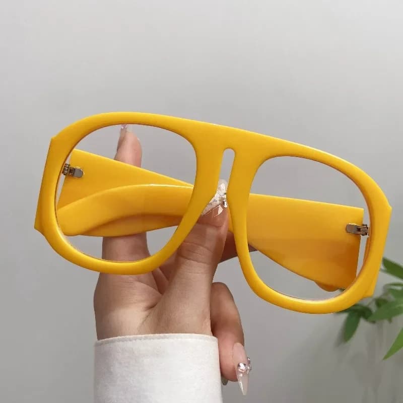 1PC-retro montatura grande con cambio graduale di colore, per uomo e donna, lo stesso specchio piatto anti-blu alla modaUUU
