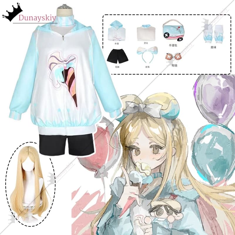 Game IdentityV Costume cosplay per bambina Felpe con cappuccio giornaliere Borsa uniforme Parrucca Set completo Survivor Memory Alice Travestimento di Halloween