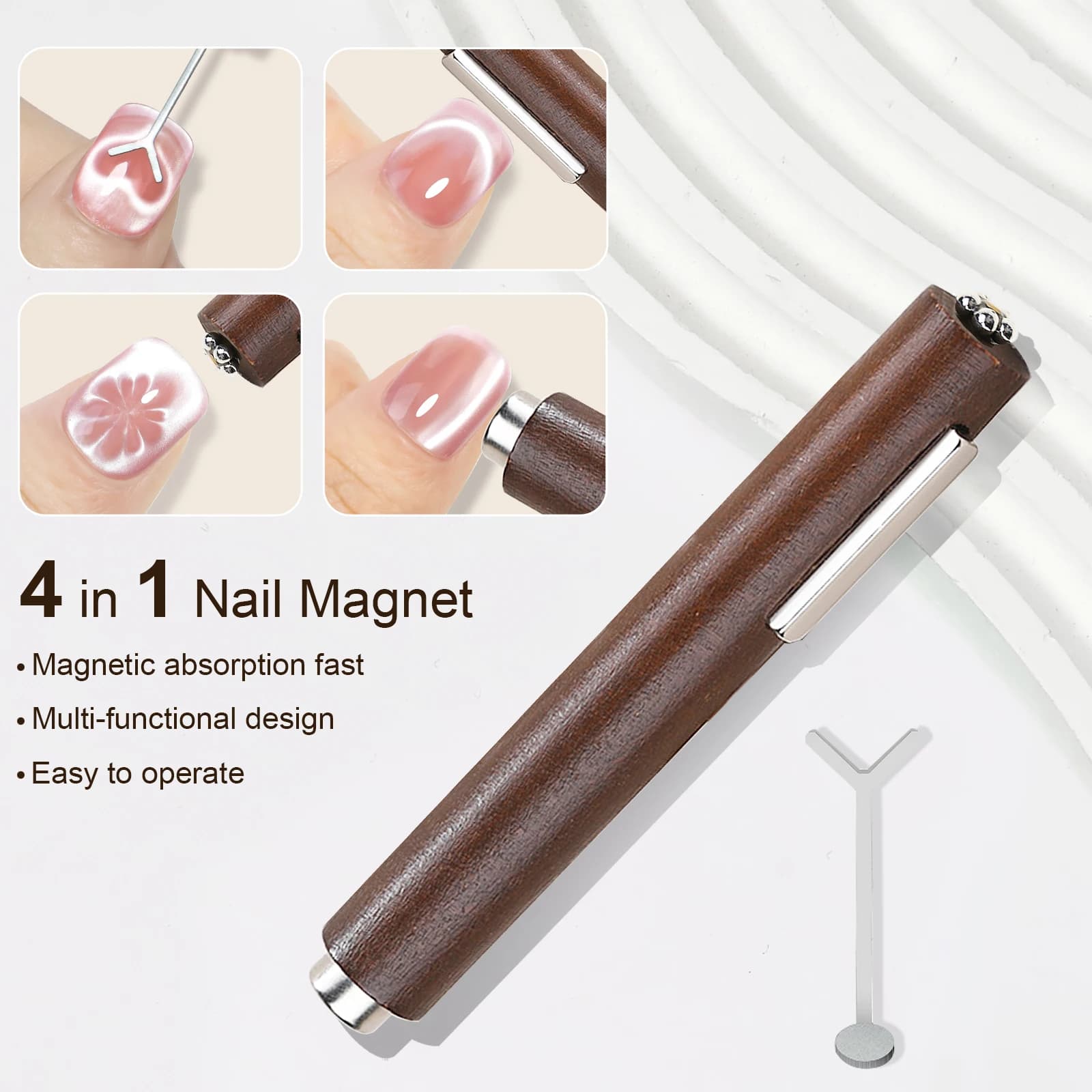 2 pcs multifunctional magnets 3 in 1 with super strong magnetism love magnetism suitable for tools for nail art with enamel line effect