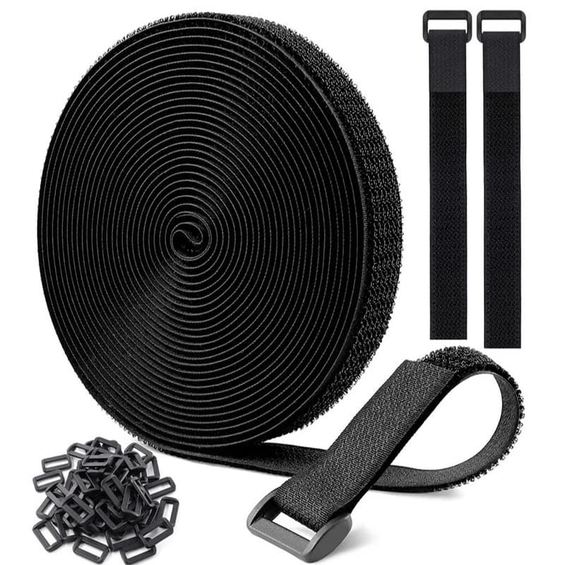 Fascette con cerniera in velcro in nylon con gancio e anello fibbie fibbie quadrate cinghie di rilegatura cablaggi fissi nastri autoadesivi