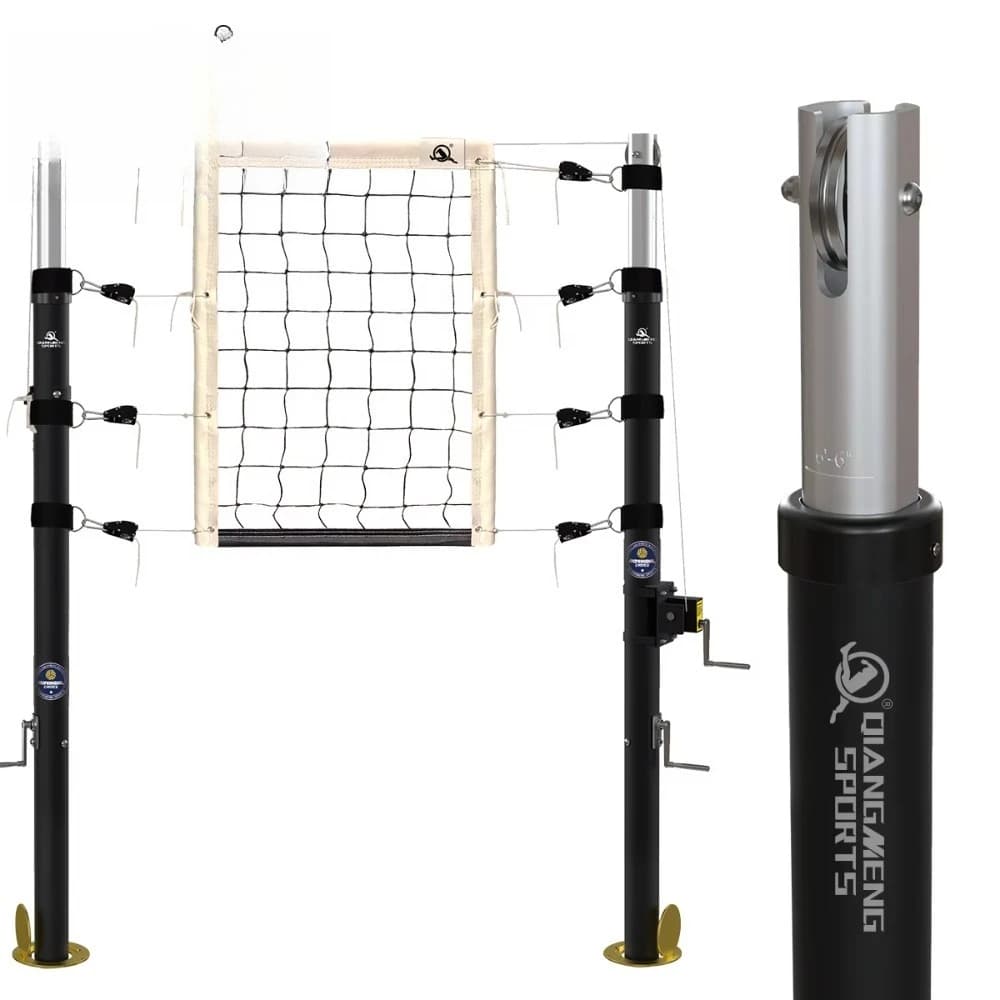 Professional Aluminum Alloy Volleyball Posts Outdoor Portable Adjustable Height Volleyball Net Poles for Competition Training