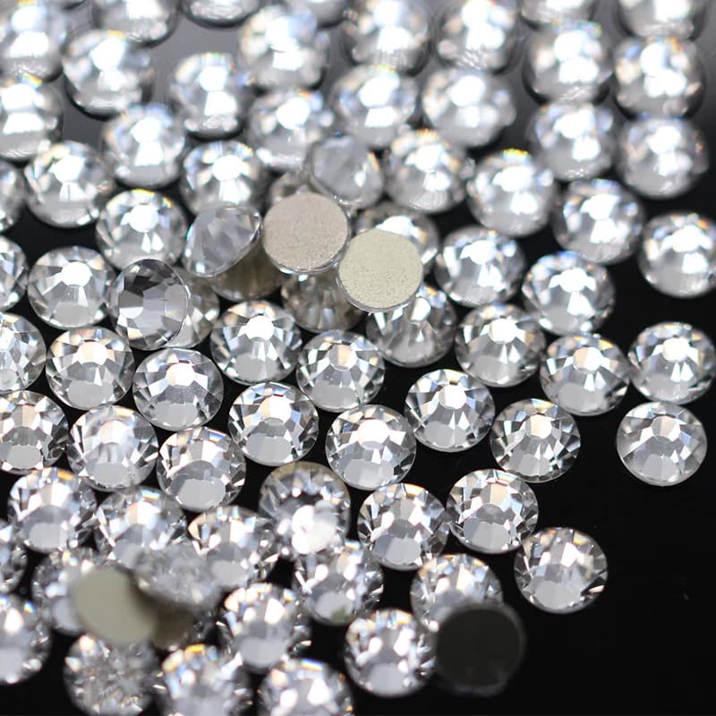 Bulk ss3-ss50 argento trasparente Parte posteriore piatta Non hot fix super Bling strass in vetro cristallo abbillatura Decorazione dell'indumento per nail art