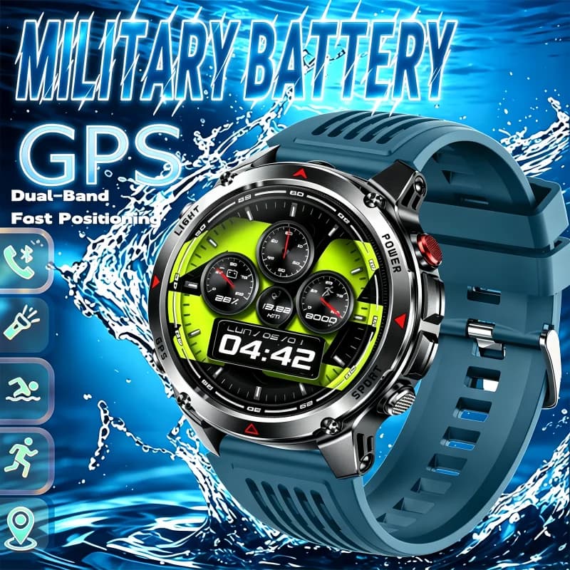 Nuovo Smartwatch GPS 2026 con Navigazione e Mappa, Schermo AMOLED, Impermeabile 3ATM, Bussola, NFC, Chiamate BT, per Uomo e Donna