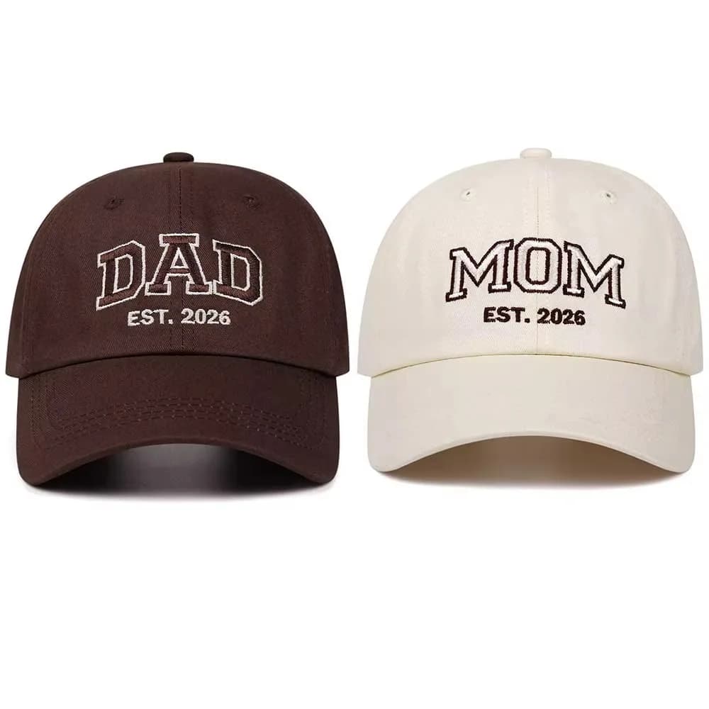 New Dad Mom Embroidery Baseball Caps Men Women Retro Washed Cotton Snapback Dad Caps Outdoor Sports Visor Sun Hat Unisex