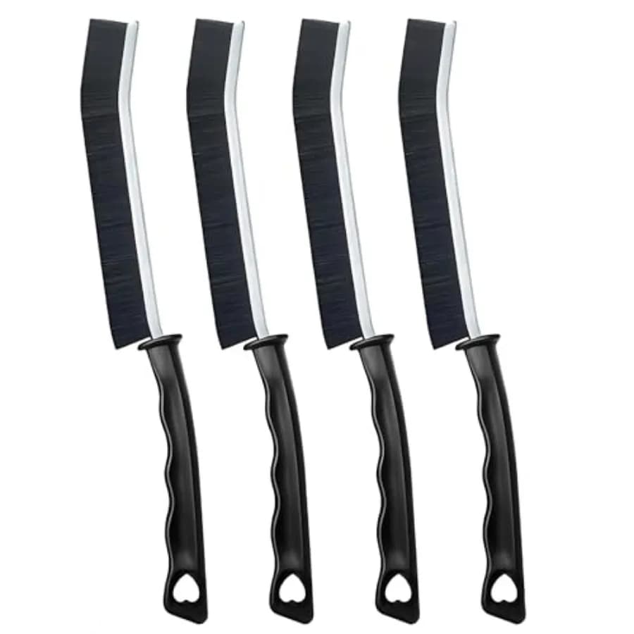 4 Pack Crevice Cleaning Brushes Hard Bristled Grout Brush Tool For Scrub Small Spaces Kitchen Toilet Bathroom Corner Sink Windo