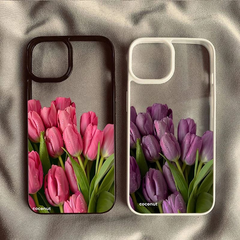 Aesthetic Tulip Flower Clear Shockproof Phone Case For Xiaomi Poco X7 X6 Pro X5 Pro M6 Pro 4G Transparent Protective Back Cover