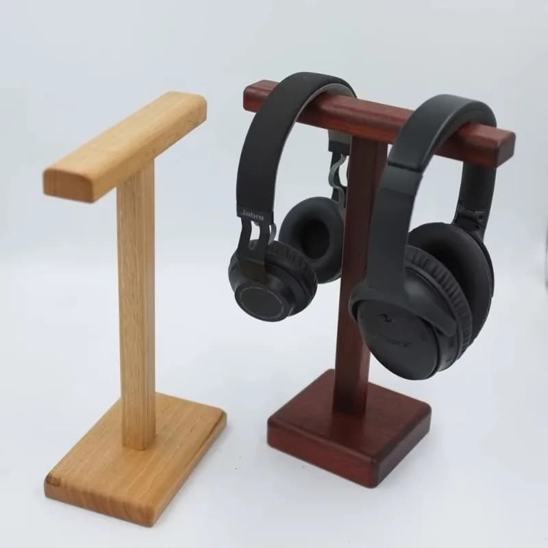 Supporto per cuffie semplice fatto a mano Espositore per cuffie doppio in legno massello Airpods Max Hanger Regalo personalizzato con supporto in palissandro pera rossa