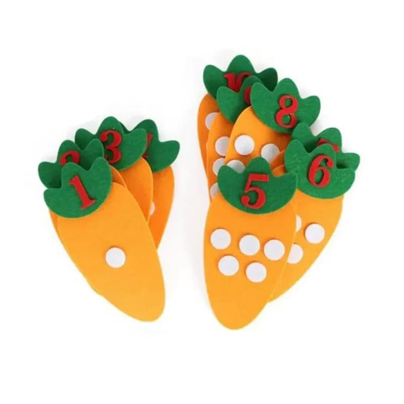 Set di 10 Pezzi Materiali Montessori, Giocattolo Matematico a Forma di Carota per Bambini, Giochi Educativi, Ausili Didattici, Regali di Compleanno