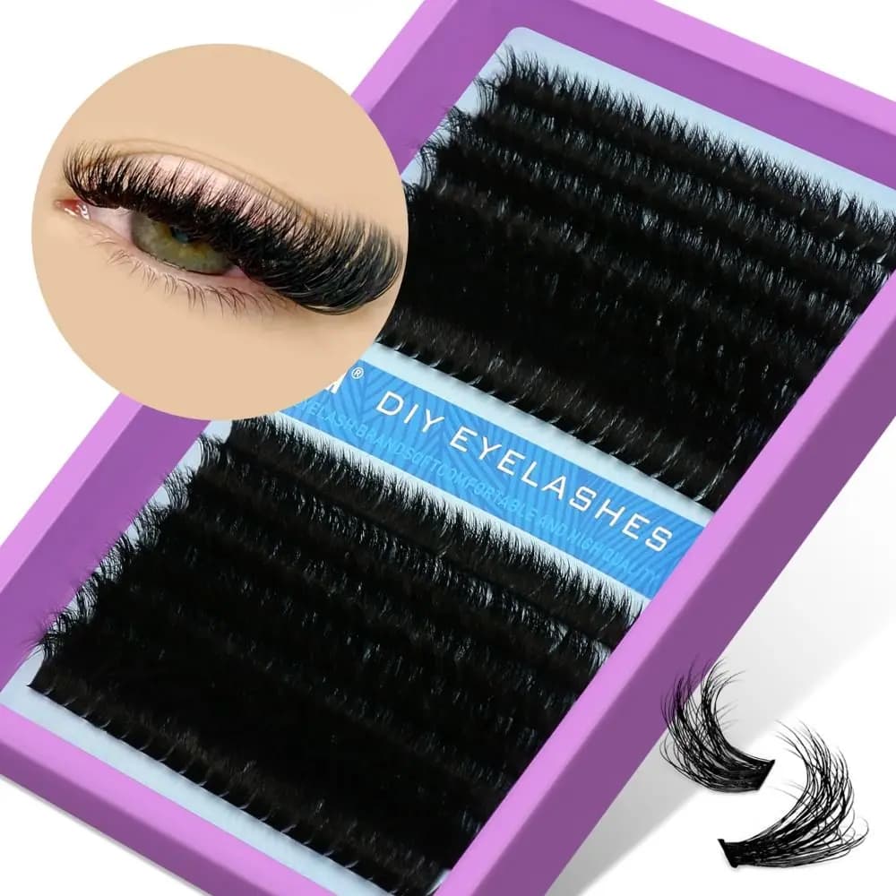 Ciglia Finte Effetto Naturale Stile Wispy, Volume 3D, Ciglia Finte in Visone Sintetico, Ciuffetti Voluminosi, Tools for Makeup Eyes