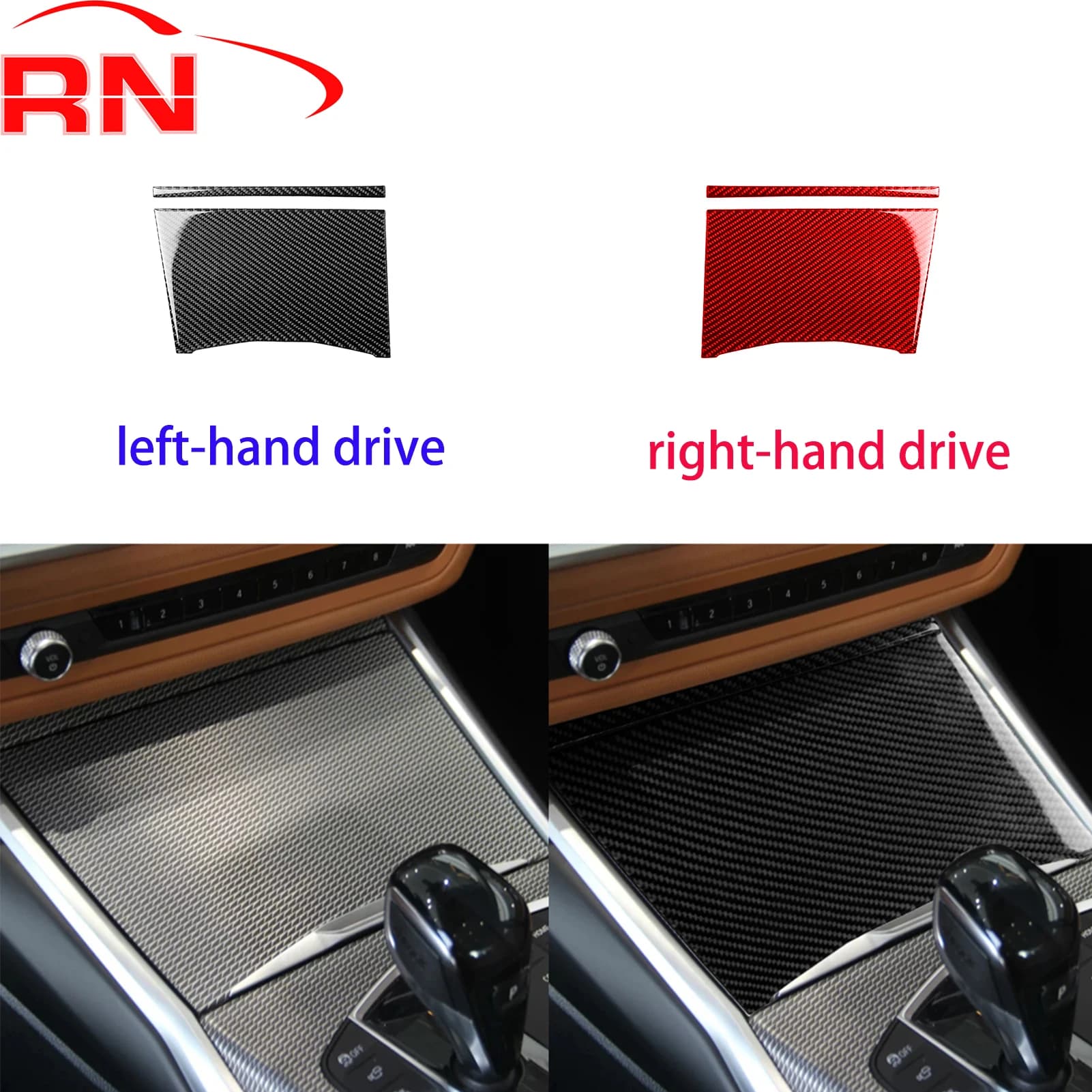 For BMW series 4 M4 2021 + new series 3 G20 G28 325li 330d 335 Refit carbon fiber glass cover sticker for piano accessories black