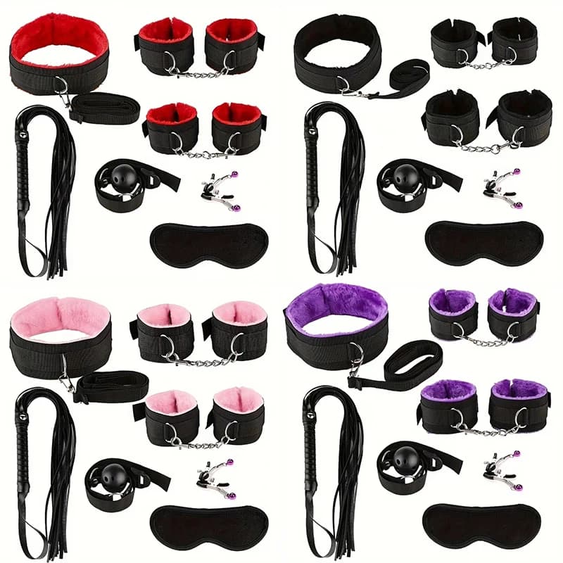 7 Pezzi Manette Giocattoli Del Sesso Per Le Donne BDSM Coppie Sessuali Kit Accessori Erotici Manette Per Spina Anale Gioco Del Sesso Per Adulti Sexshop