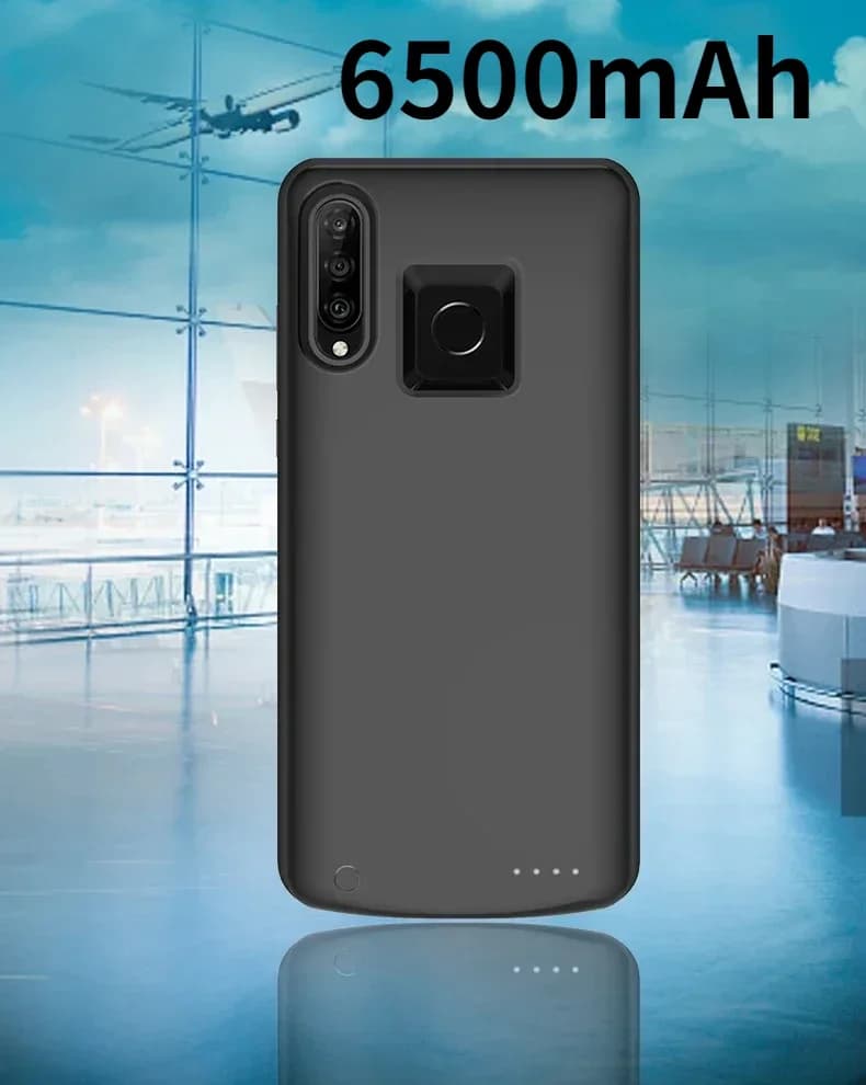 Custodia Caricabatterie da 6500mAh in Silicone Sottile Antiurto con Power Bank Integrato per Huawei Nova 4E - Cover di Ricarica