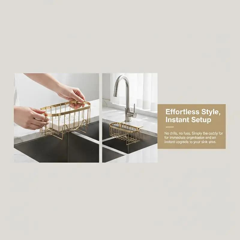 Suction Cup Sink Drainer Rack for Sponge Dishcloth with Hook Hollowed Structure Easy Clean Kitchen Organizer