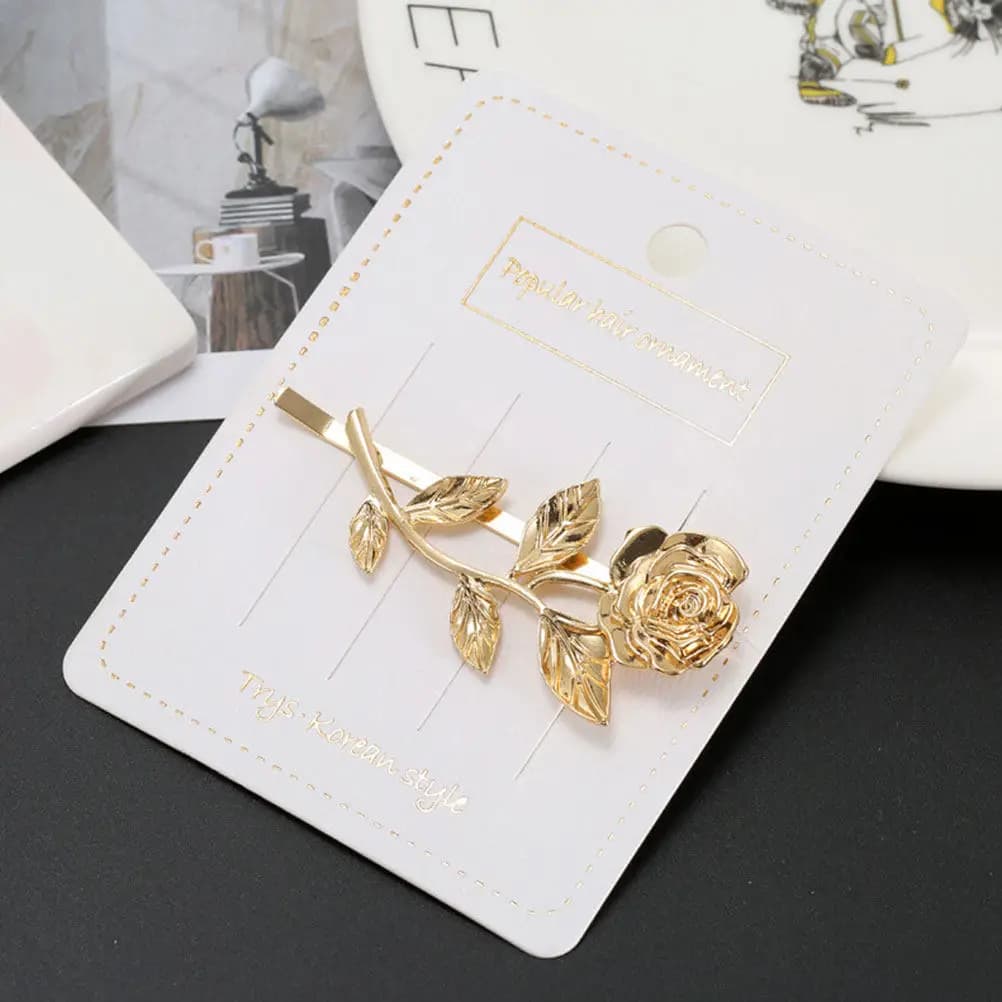 Flower Hair Clip Gold Color Beautiful Design Hairpin Bang Barrette Creative Headdress Hair Accessories for Wedding Party
