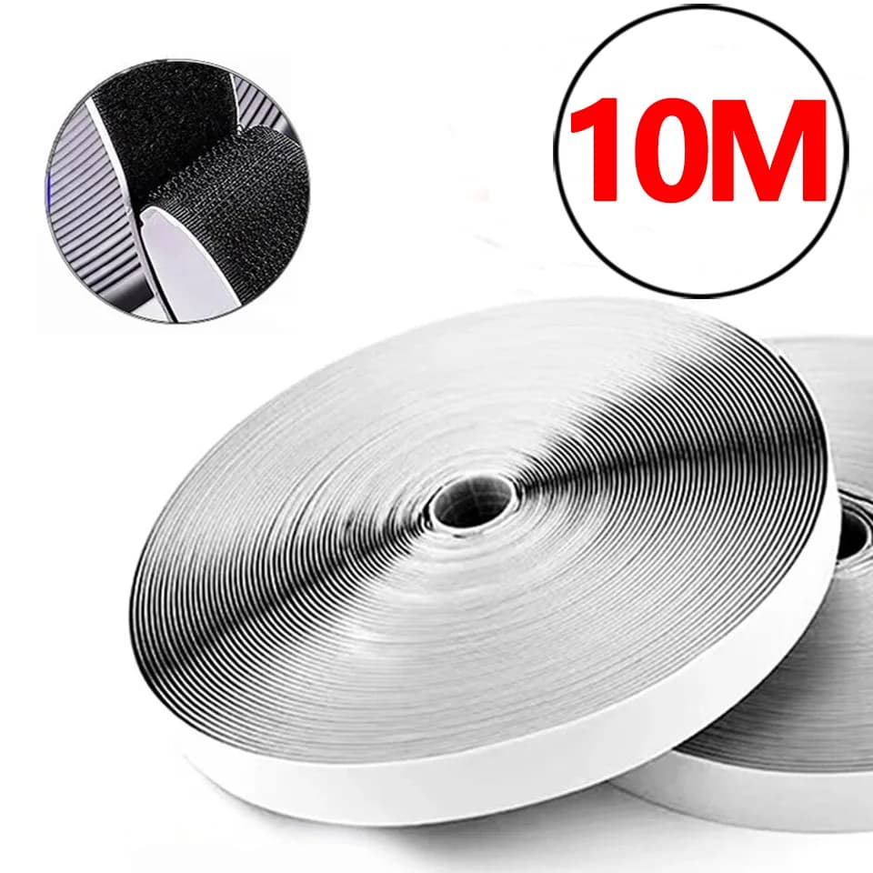 Nastro Adesivo Autoadesivo Forte 1/3/5M, Nastro Magico in Nylon con Ganci e Anelli, Adesivo con Colla per Fai da Te e Artigianato 20-50MM