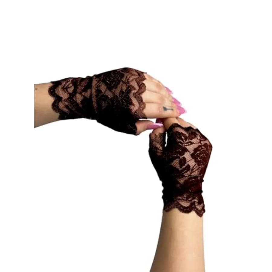 Western F.a.s.h.i.o.n Elegant Floral Lace Fingerless Short-Length Gloves