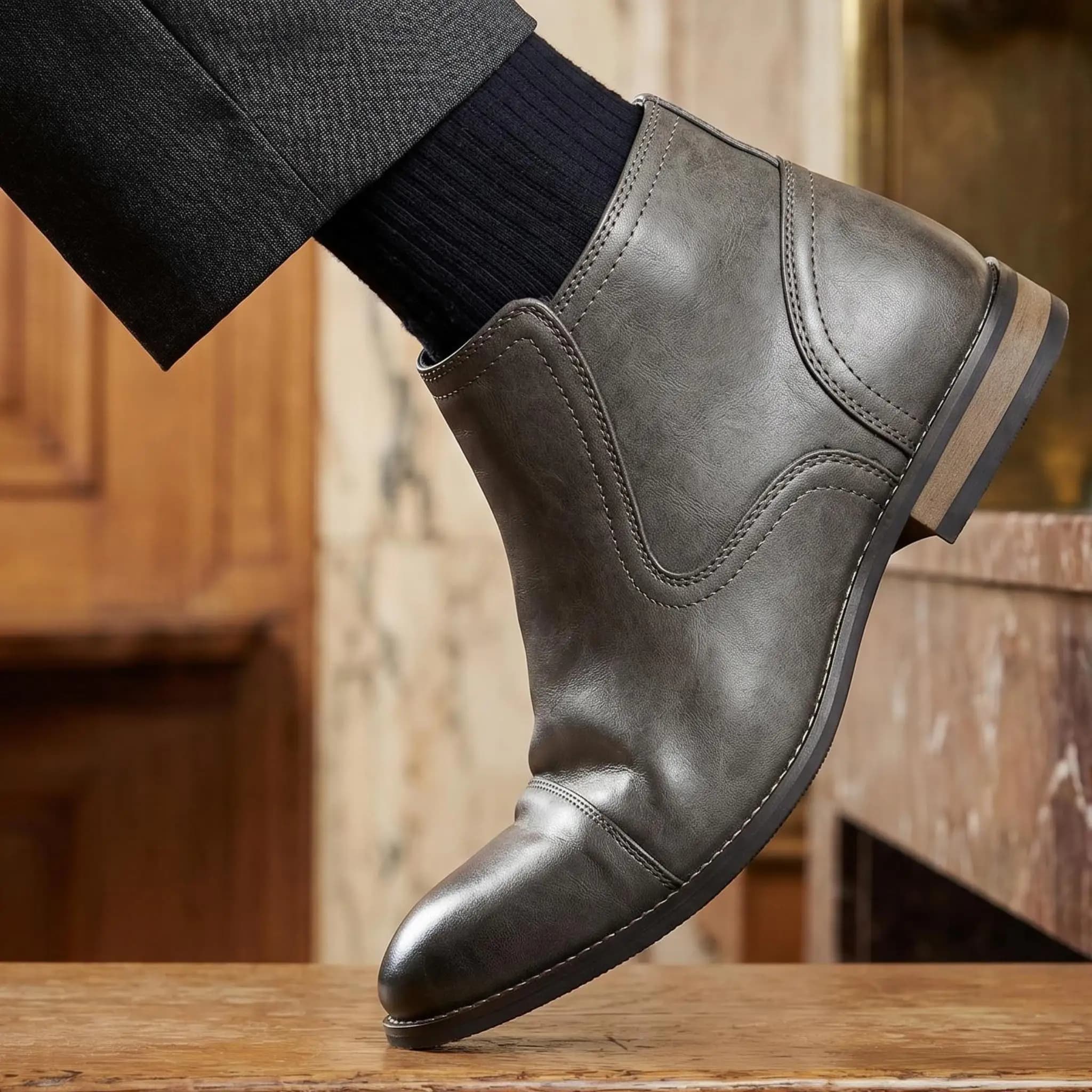 Stivali da uomo comodi moda 2025 stivali di marca in pelle