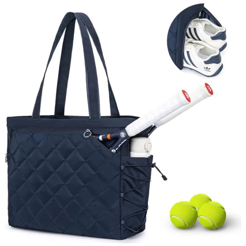 Borsa da tennis con scomparto per scarpe, borse monospalla da badminton da tennis per 2-4 racchette, borsa leggera impermeabile uomo donna