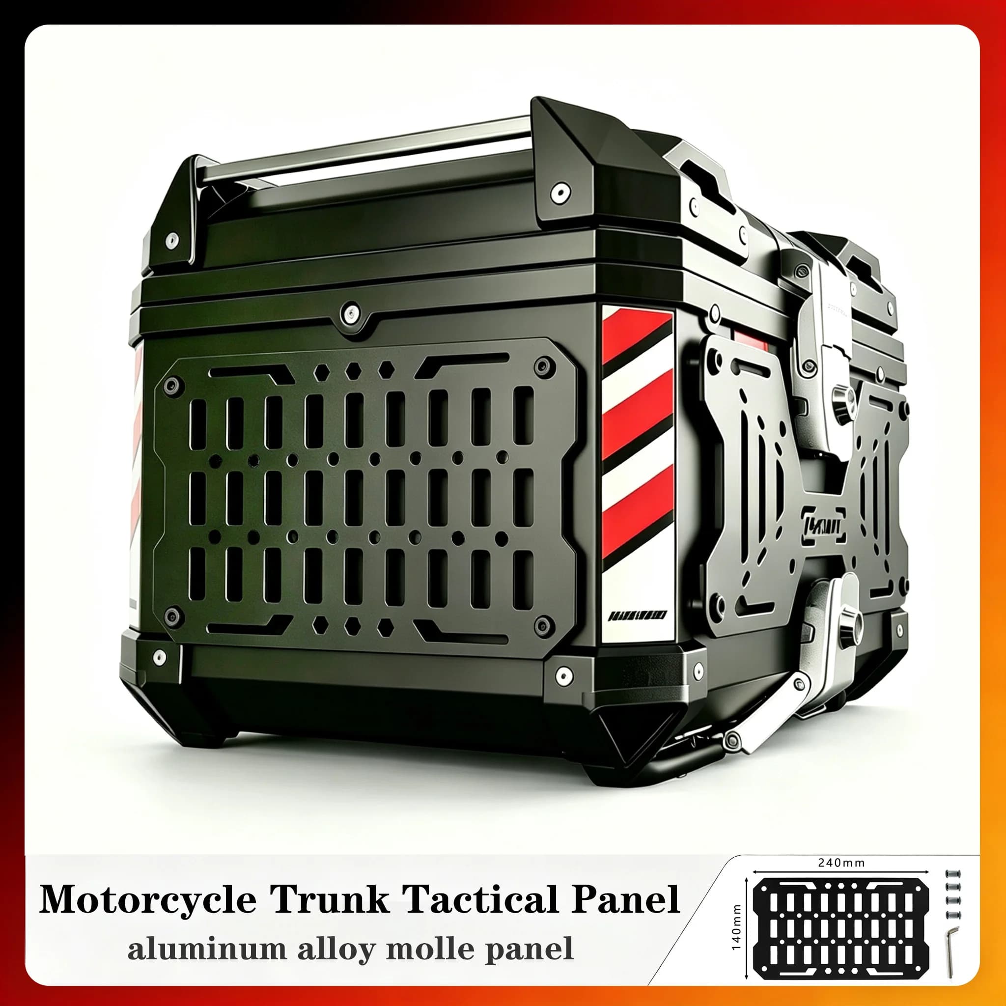 1PCS Molle Panel Motorcycle Trunk Side Box Tactical Expansion Panel Tail top box luggage Organizer Modular Storag hanging panel