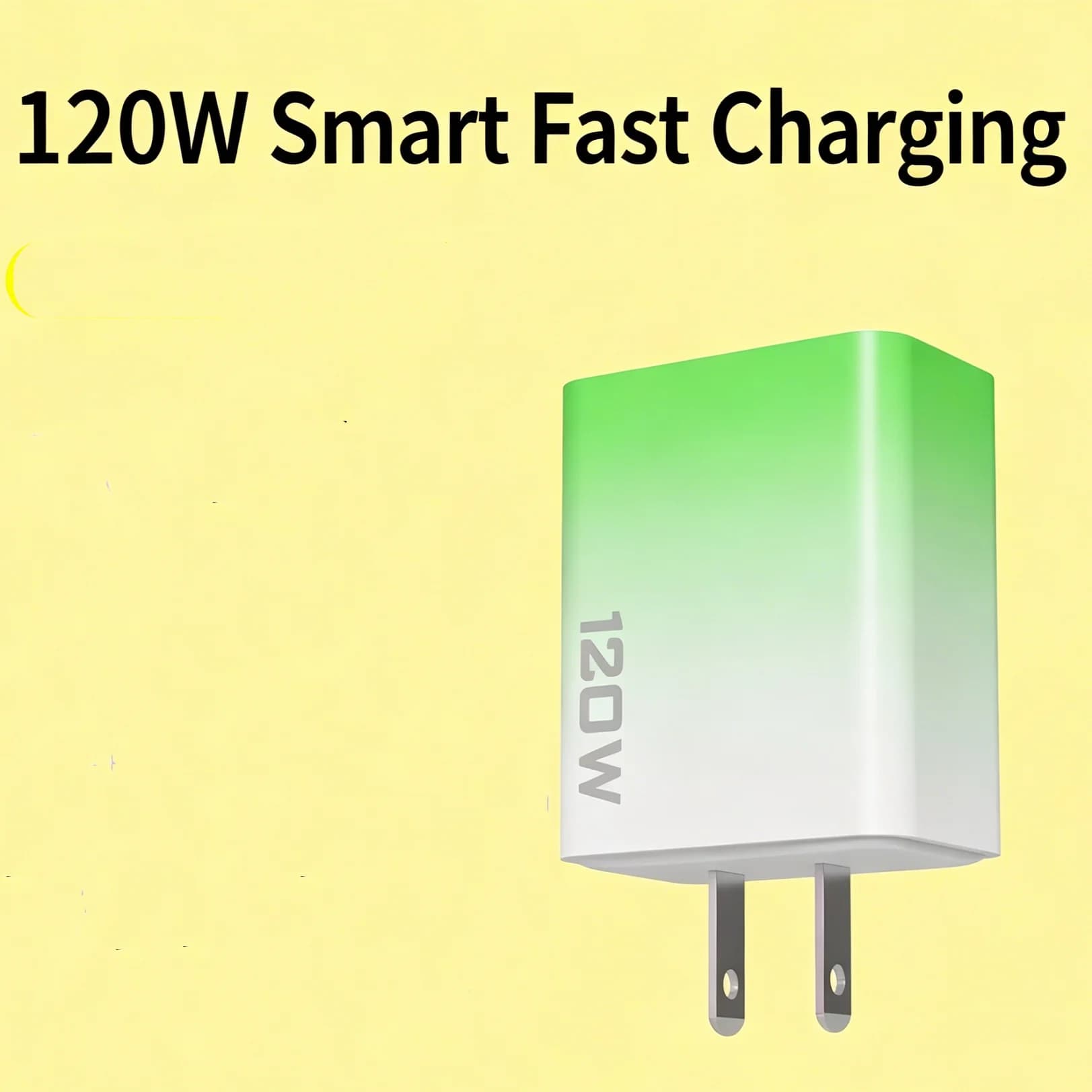 Testina di ricarica rapida da 120 W, presa standard USA, doppia USB + doppia Type-C, testina di ricarica multi-interfaccia, cavo dati Micro USB da 0,3 m