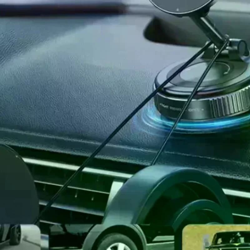Supporto magnetico pieghevole per telefono con magnete forte 360 ° Supporto mobile per cruscotto per parabrezza con aspirazione sottovuoto per auto da scrivania con rotazione