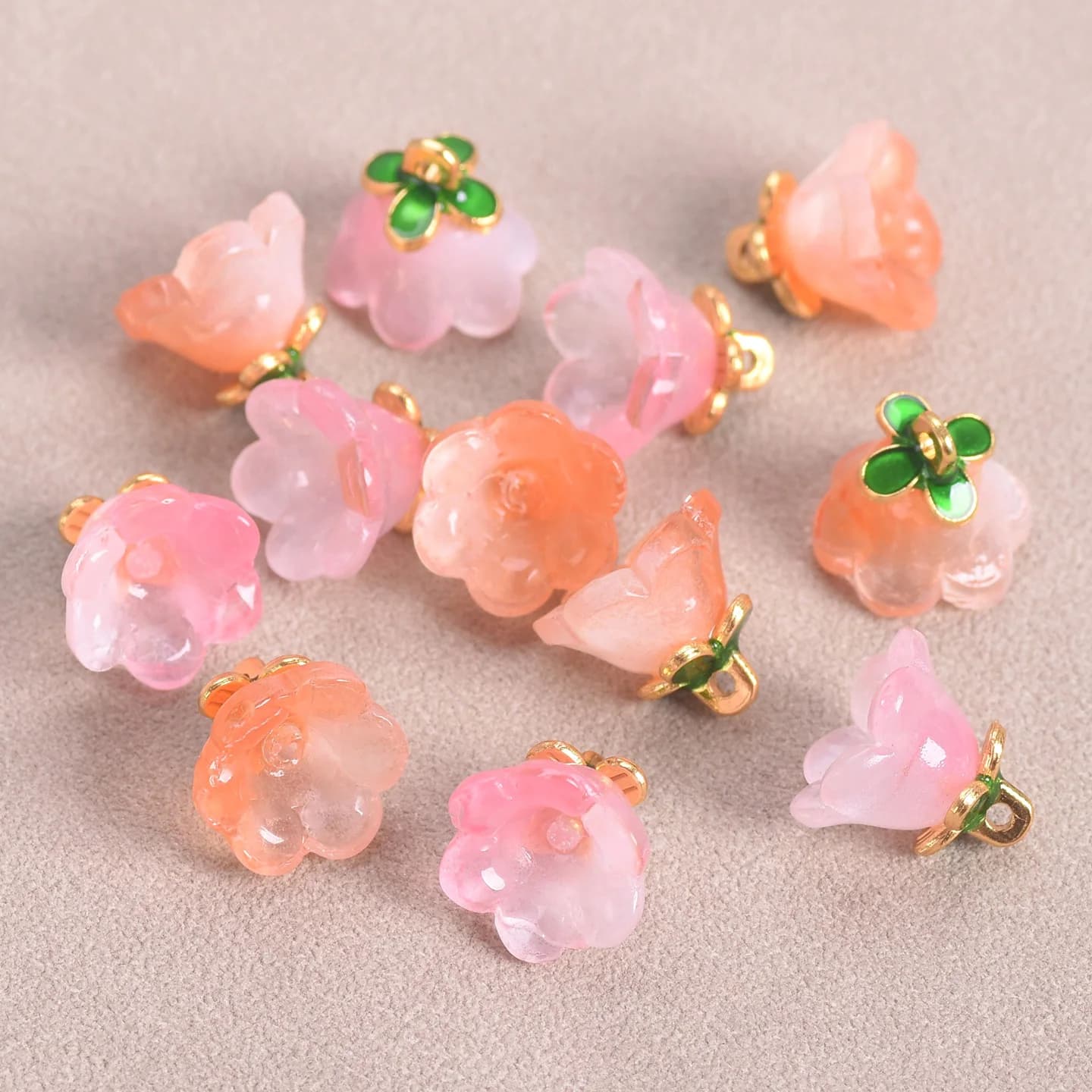 10 pendenti con ciondoli sciolti in vetro di murano a forma di fiore, perline per la creazione di gioielli, risultati di orecchini fai da te